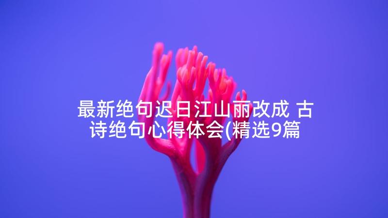 最新绝句迟日江山丽改成 古诗绝句心得体会(精选9篇)