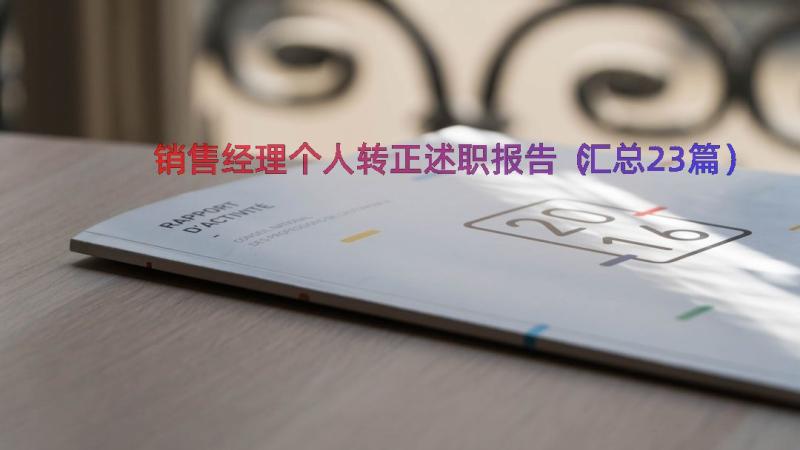 销售经理个人转正述职报告（汇总23篇）