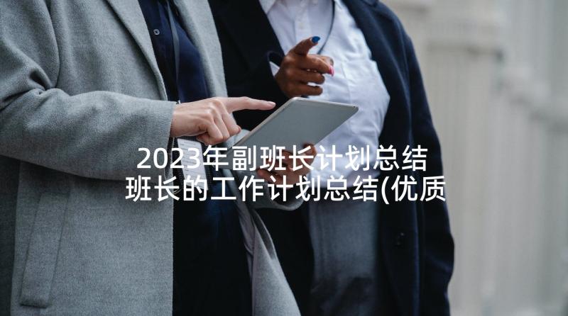 2023年副班长计划总结 班长的工作计划总结(优质5篇)