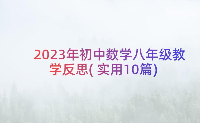 2023年初中数学八年级教学反思(实用10篇)