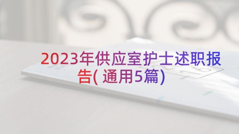 2023年供应室护士述职报告(通用5篇)