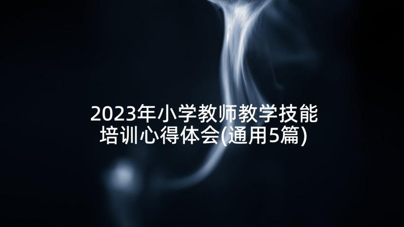 2023年小学教师教学技能培训心得体会(通用5篇)