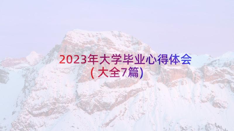 2023年大学毕业心得体会(大全7篇)