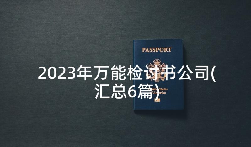 2023年万能检讨书公司(汇总6篇)