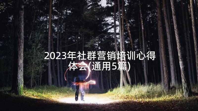 2023年社群营销培训心得体会(通用5篇)