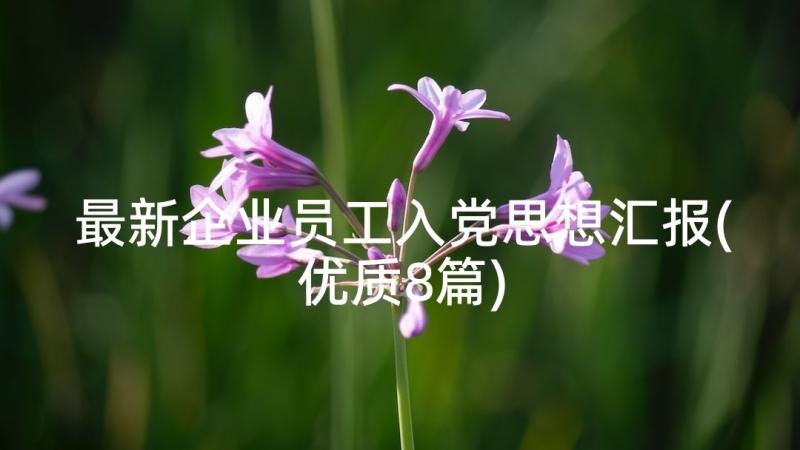 最新企业员工入党思想汇报(优质8篇)