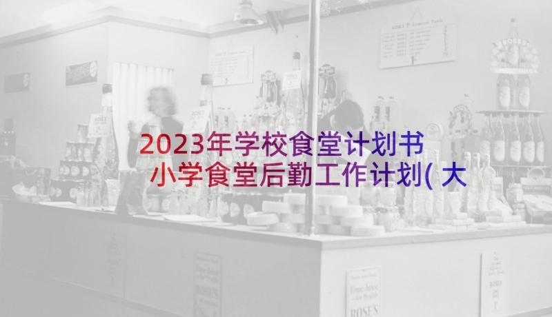 2023年学校食堂计划书 小学食堂后勤工作计划(大全5篇)