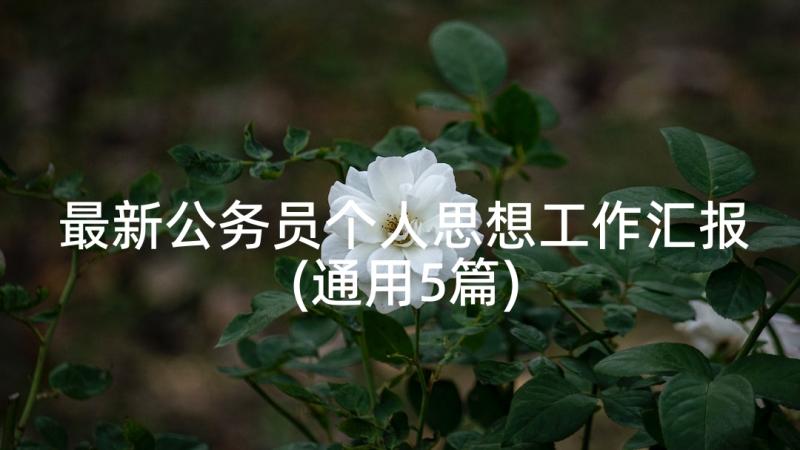 最新公务员个人思想工作汇报(通用5篇)