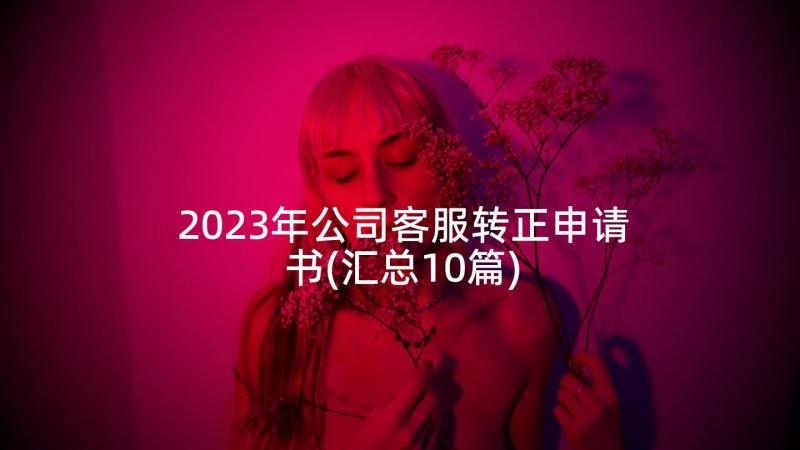 2023年公司客服转正申请书(汇总10篇)