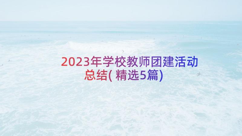 2023年学校教师团建活动总结(精选5篇)