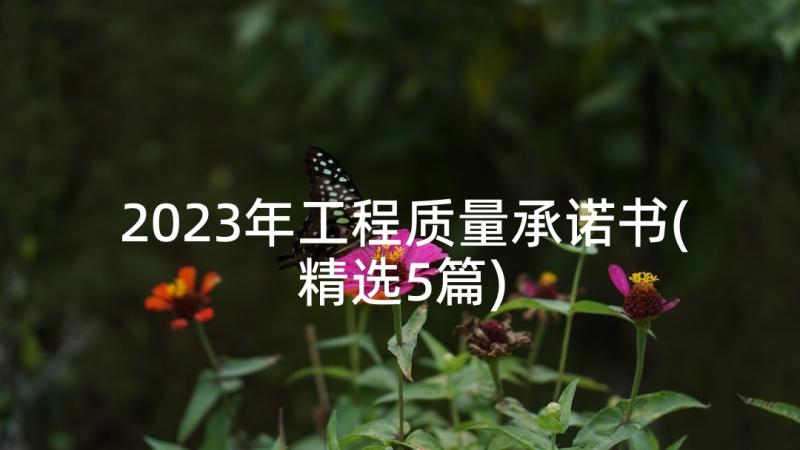 2023年工程质量承诺书(精选5篇)