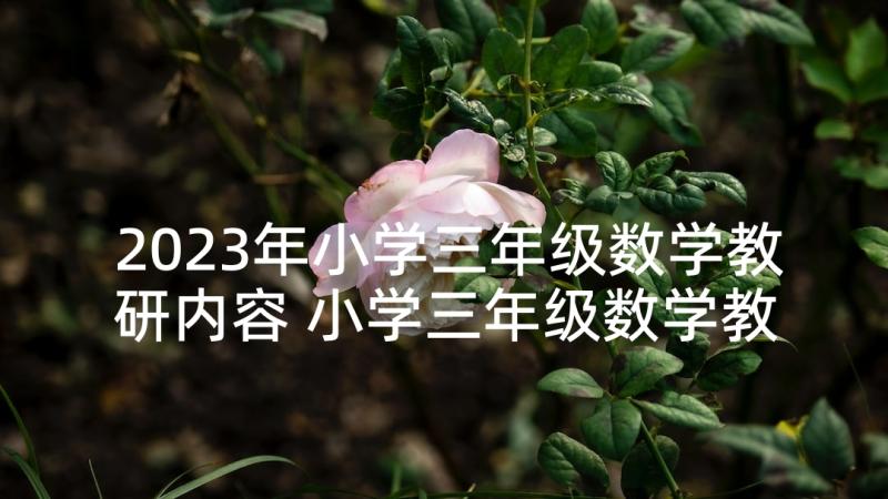 2023年小学三年级数学教研内容 小学三年级数学教学反思的内容(汇总5篇)