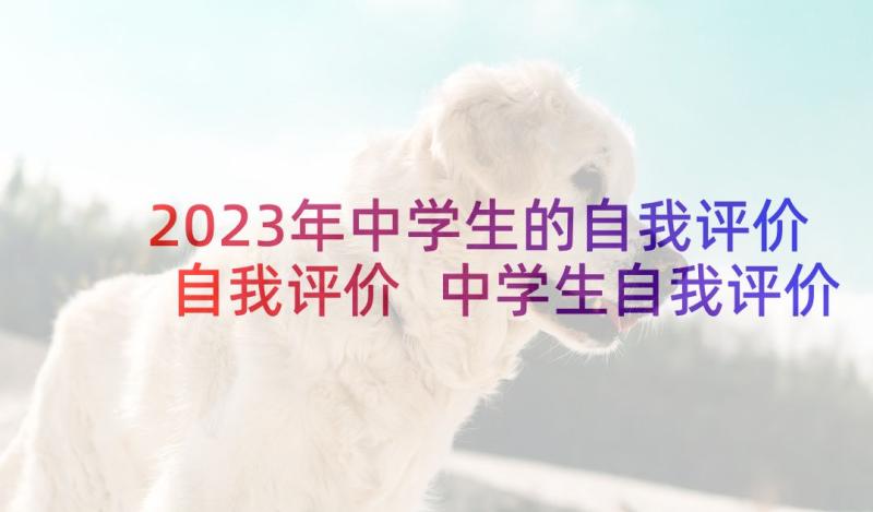 2023年中学生的自我评价自我评价 中学生自我评价(优质6篇)