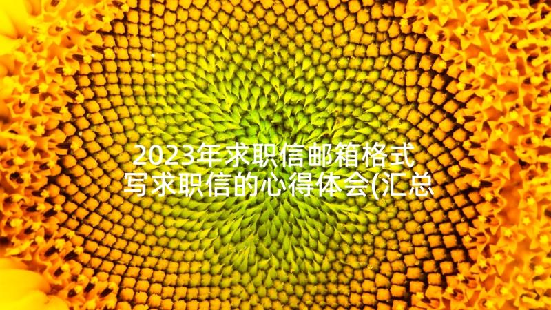 2023年求职信邮箱格式 写求职信的心得体会(汇总5篇)