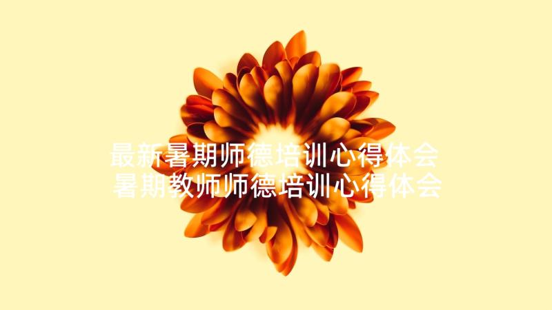 最新暑期师德培训心得体会 暑期教师师德培训心得体会(实用7篇)