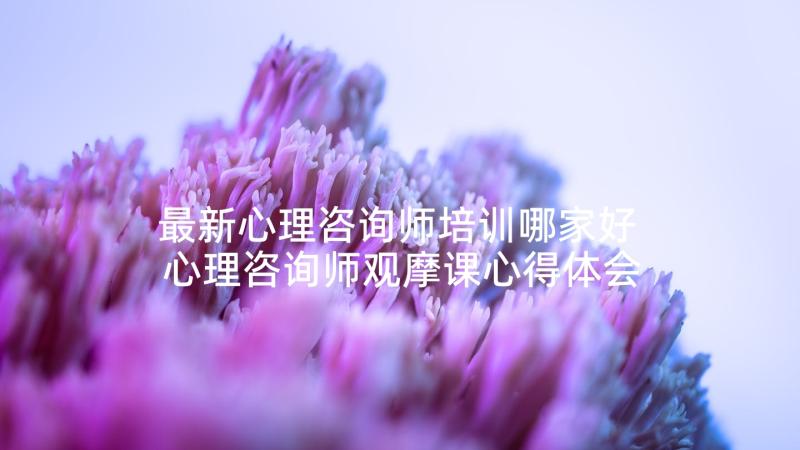 最新心理咨询师培训哪家好 心理咨询师观摩课心得体会(汇总6篇)