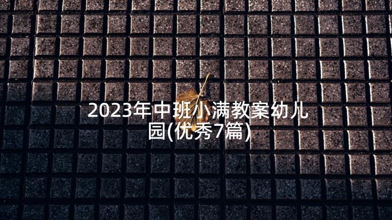 2023年中班小满教案幼儿园(优秀7篇)