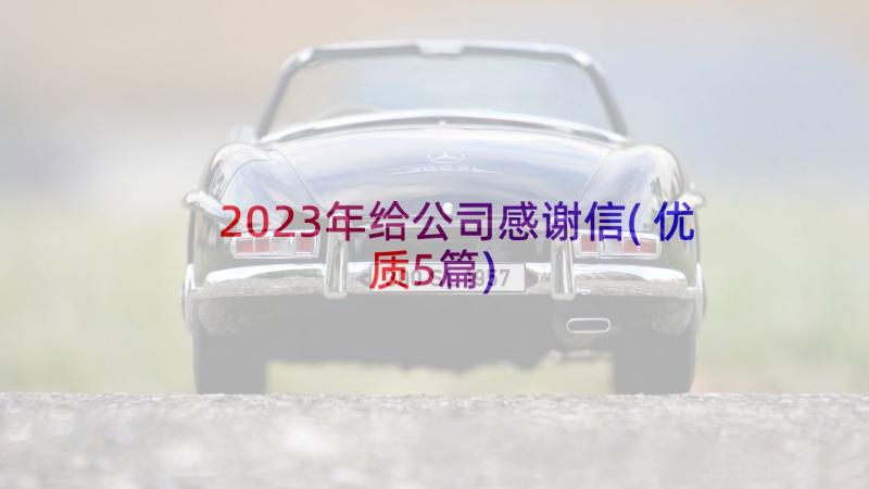 2023年给公司感谢信(优质5篇)