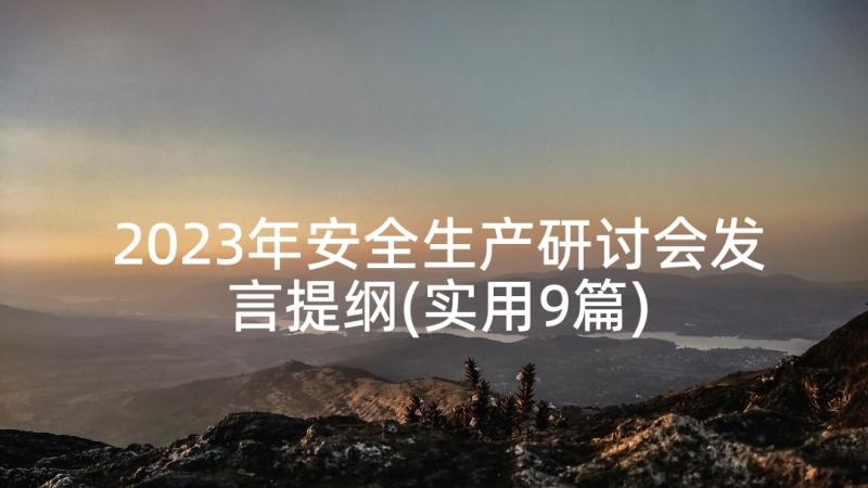 2023年安全生产研讨会发言提纲(实用9篇)