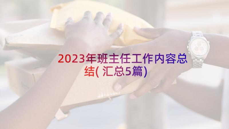 2023年班主任工作内容总结(汇总5篇)