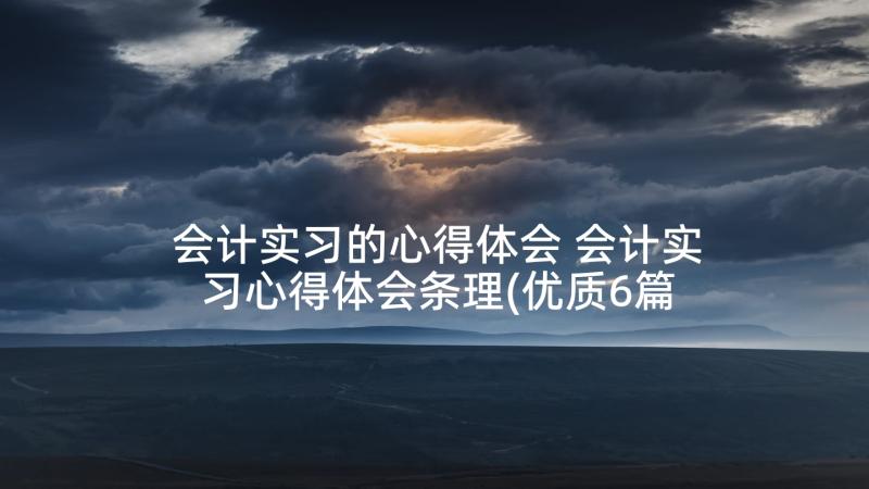 会计实习的心得体会 会计实习心得体会条理(优质6篇)