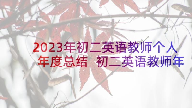 2023年初二英语教师个人年度总结 初二英语教师年度考核个人总结(汇总9篇)