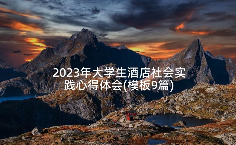 2023年大学生酒店社会实践心得体会(模板9篇)