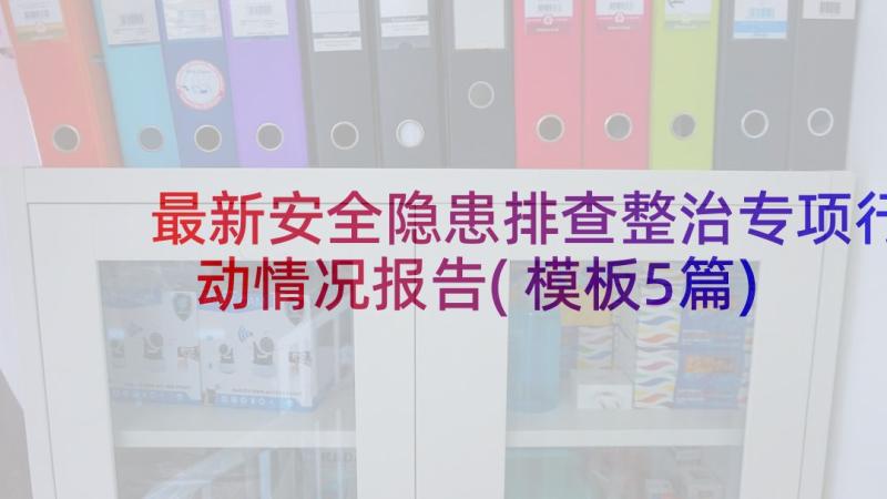 最新安全隐患排查整治专项行动情况报告(模板5篇)