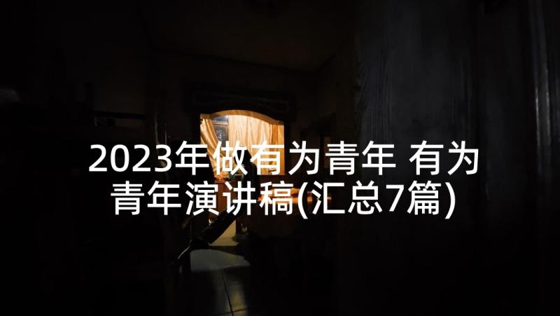 2023年做有为青年 有为青年演讲稿(汇总7篇)