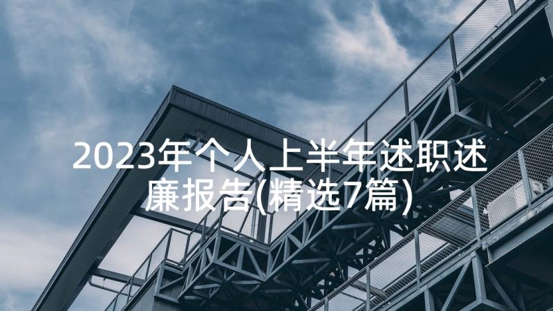 2023年个人上半年述职述廉报告(精选7篇)