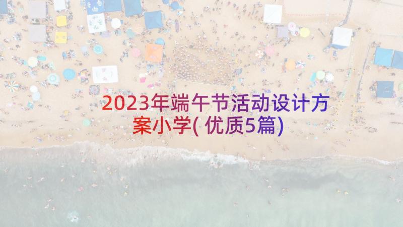 2023年端午节活动设计方案小学(优质5篇)