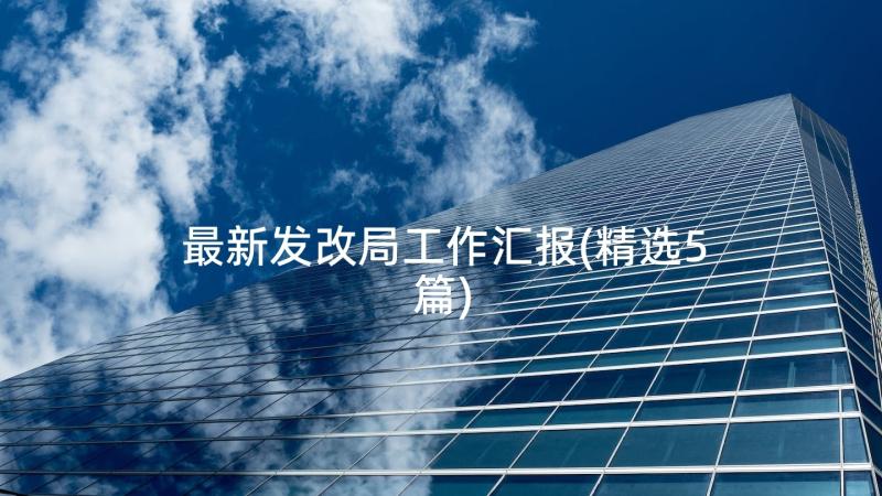 最新发改局工作汇报(精选5篇)