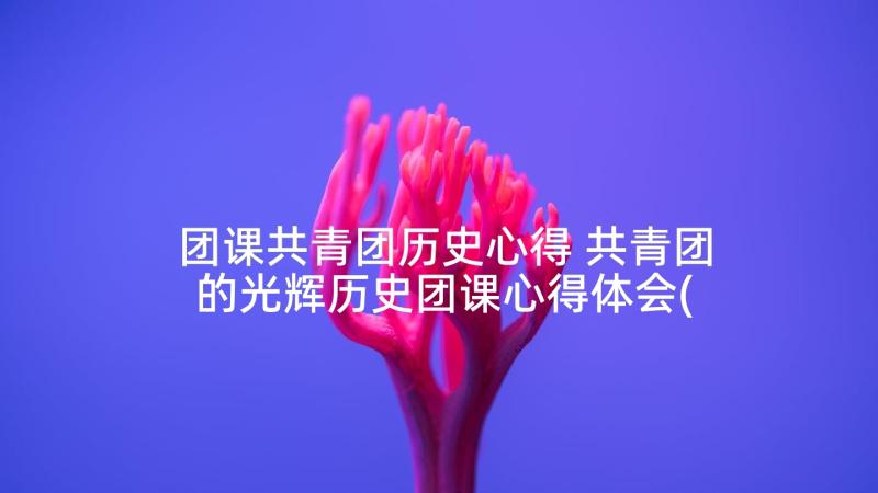 团课共青团历史心得 共青团的光辉历史团课心得体会(实用5篇)