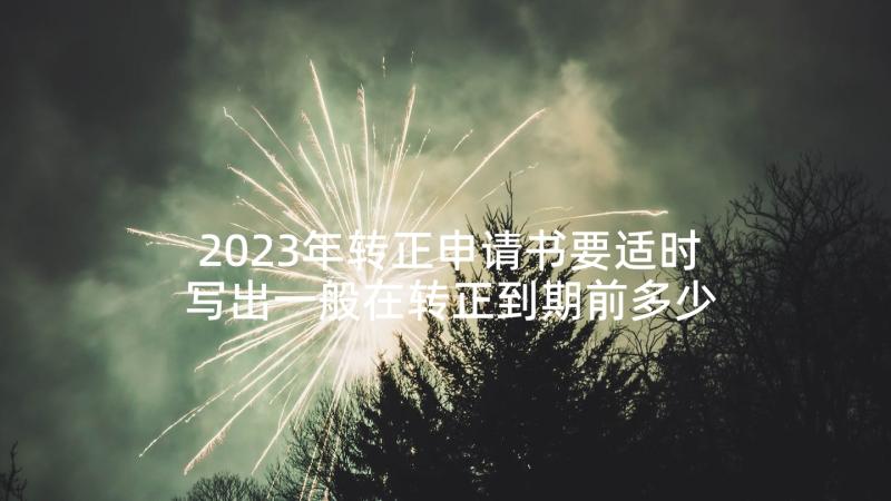 2023年转正申请书要适时写出一般在转正到期前多少天为好(优质10篇)