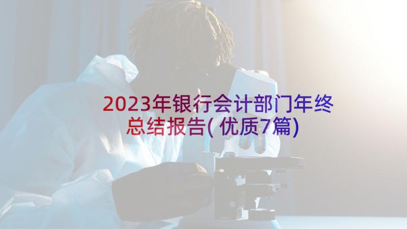 2023年银行会计部门年终总结报告(优质7篇)