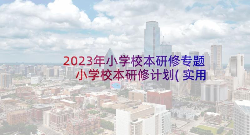 2023年小学校本研修专题 小学校本研修计划(实用9篇)