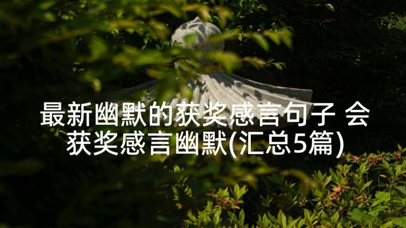 最新幽默的获奖感言句子 会获奖感言幽默(汇总5篇)