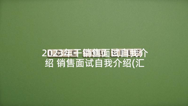 2023年干销售面试自我介绍 销售面试自我介绍(汇总10篇)