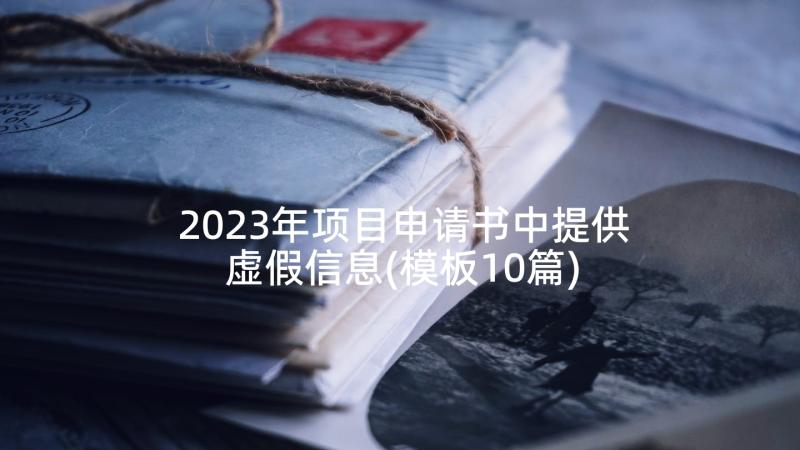 2023年项目申请书中提供虚假信息(模板10篇)