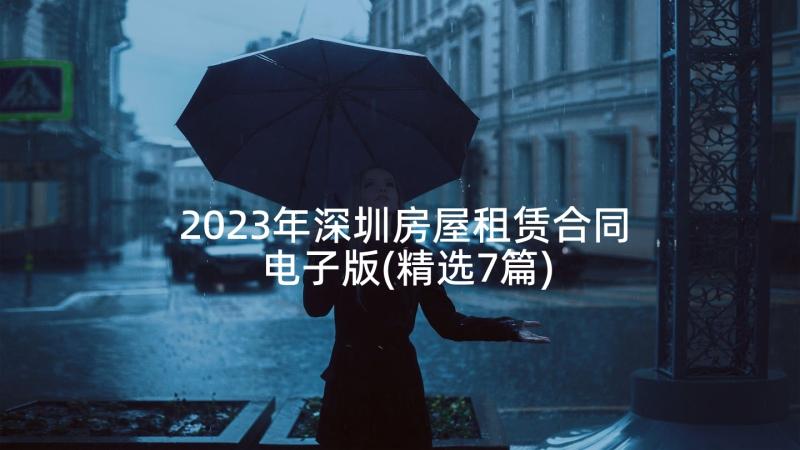 2023年深圳房屋租赁合同电子版(精选7篇)