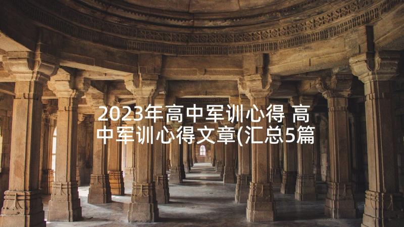 2023年高中军训心得 高中军训心得文章(汇总5篇)