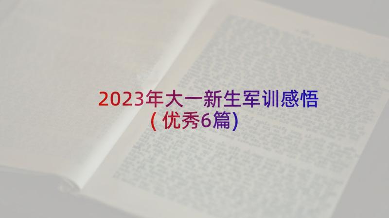 2023年大一新生军训感悟(优秀6篇)