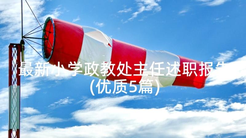 最新小学政教处主任述职报告(优质5篇)