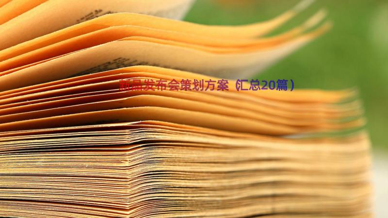 新品发布会策划方案（汇总20篇）