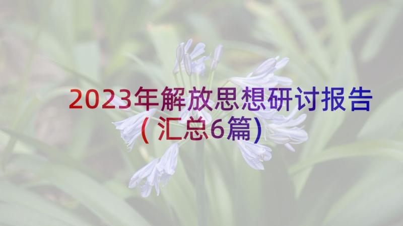 2023年解放思想研讨报告(汇总6篇)