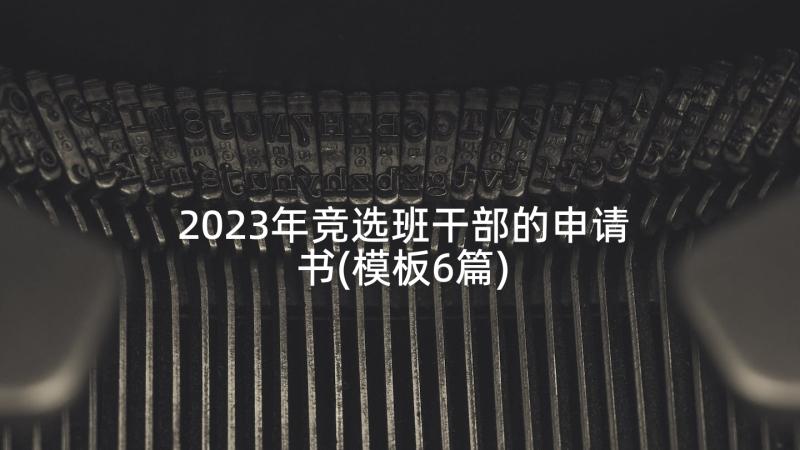 2023年竞选班干部的申请书(模板6篇)