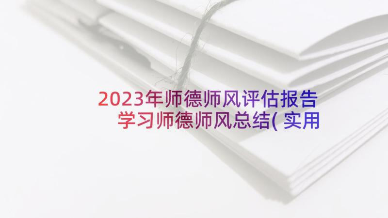 2023年师德师风评估报告 学习师德师风总结(实用7篇)