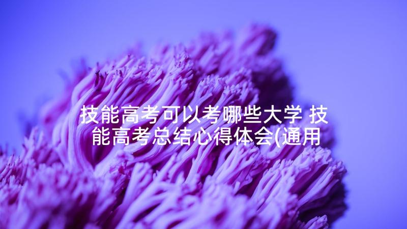 技能高考可以考哪些大学 技能高考总结心得体会(通用5篇)