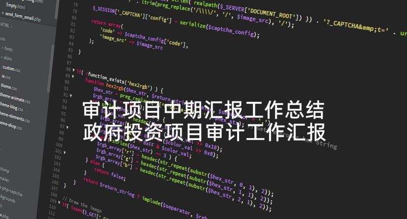 审计项目中期汇报工作总结 政府投资项目审计工作汇报(实用5篇)