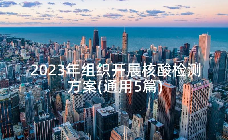 2023年组织开展核酸检测方案(通用5篇)